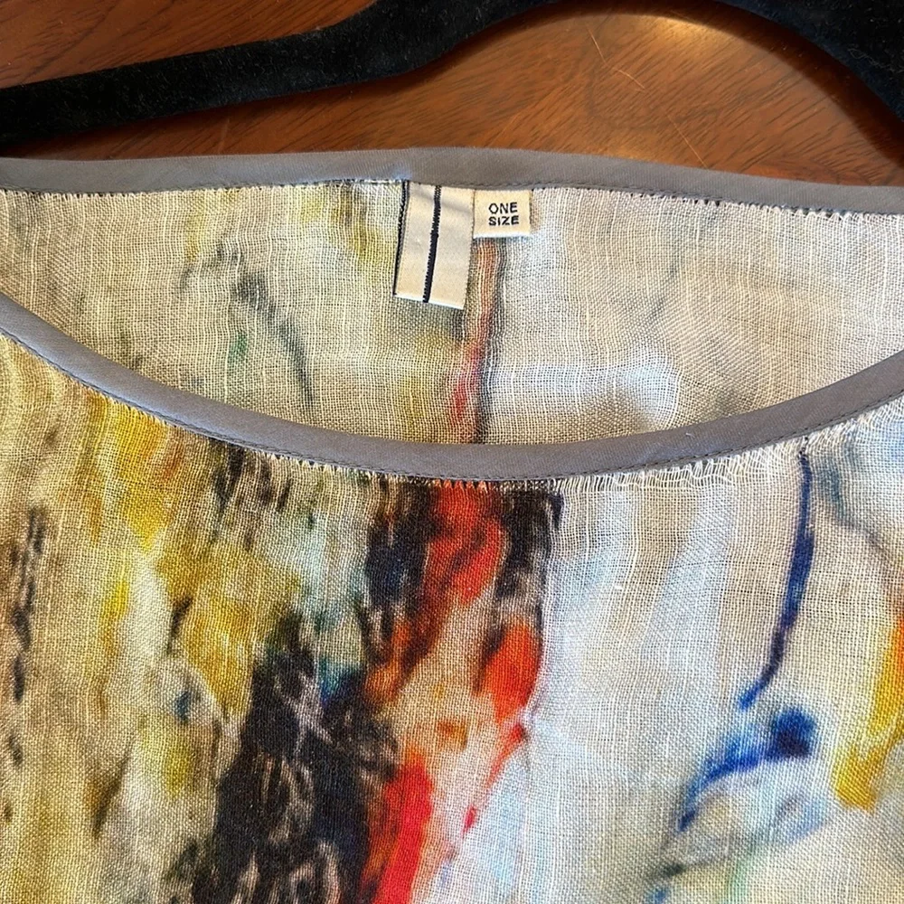 Multi Color Linen Tunic - Picture 5 of 6
